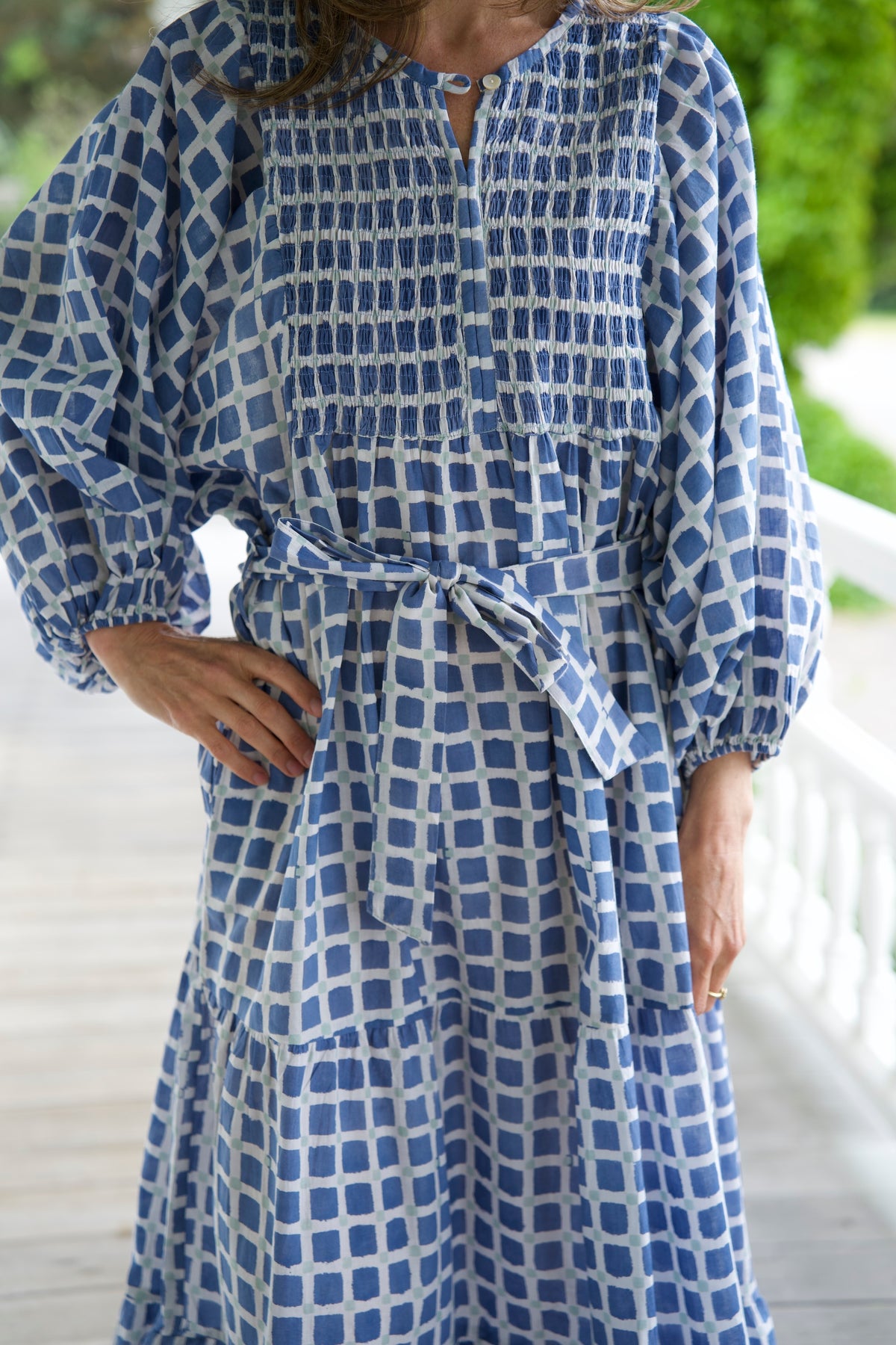 CHARLOTTE SMOCKED DRESS | BLUE CHECK