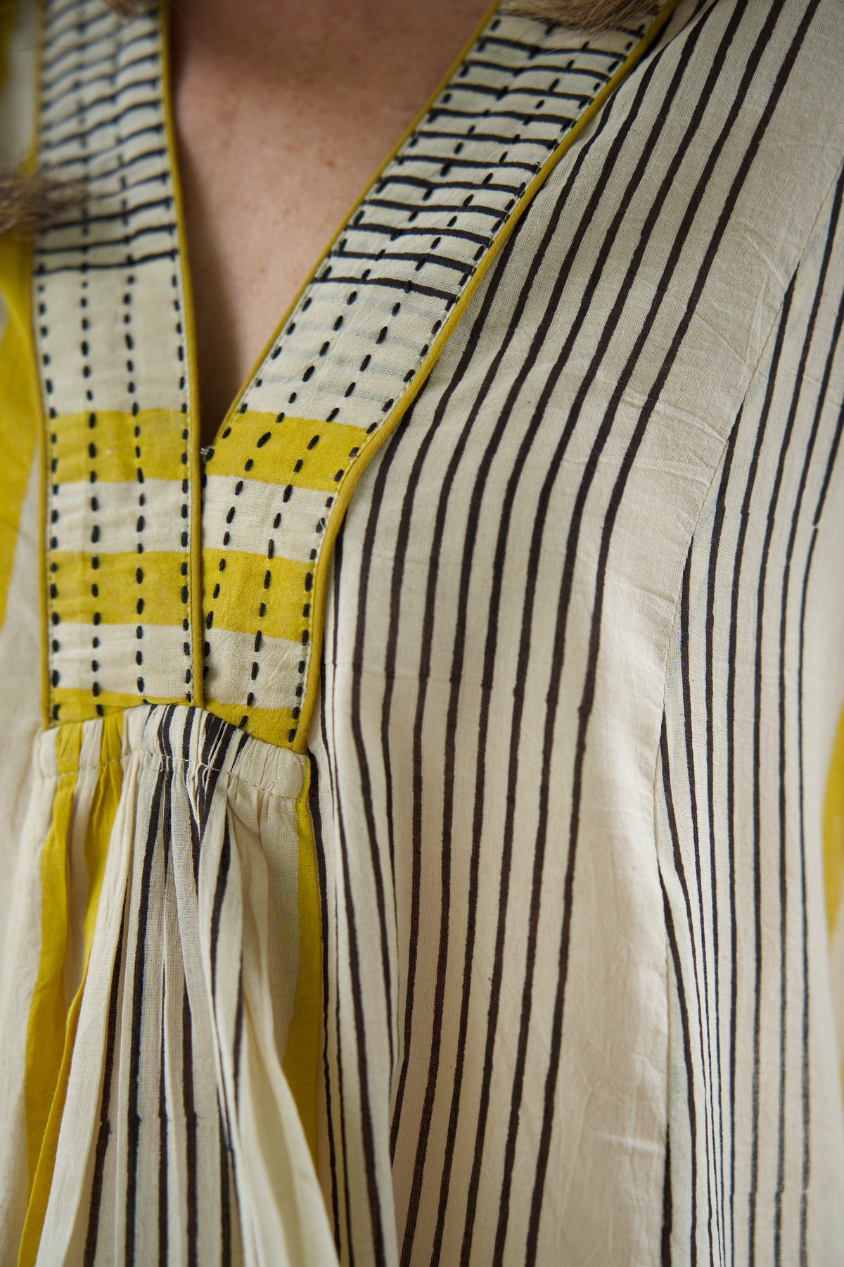 HARPER DRESS | MUSTARD | HAND BLOCK PRINT COTTON