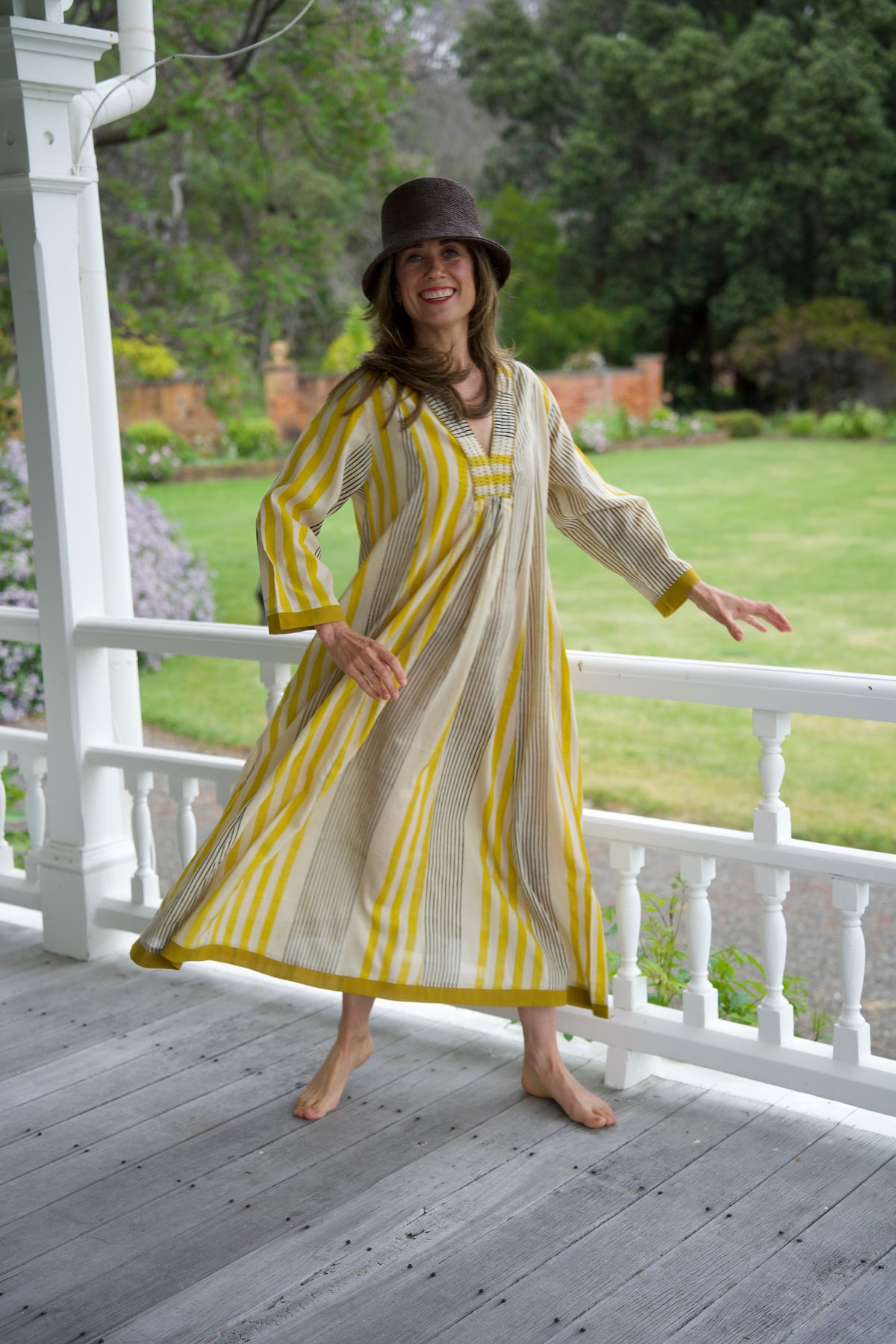 HARPER DRESS | MUSTARD | HAND BLOCK PRINT COTTON