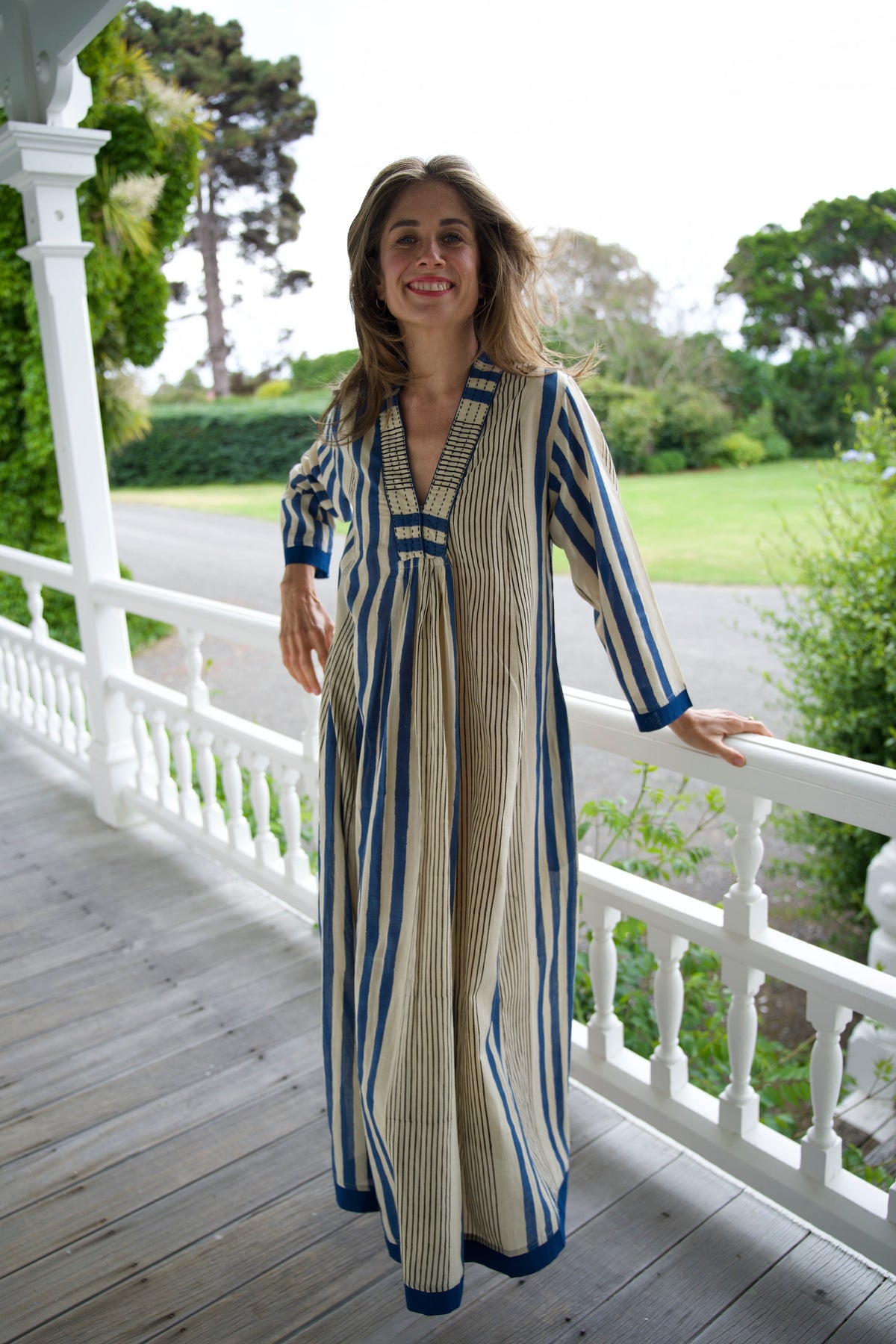 HARPER DRESS | BLUE | HAND BLOCK PRINT COTTON