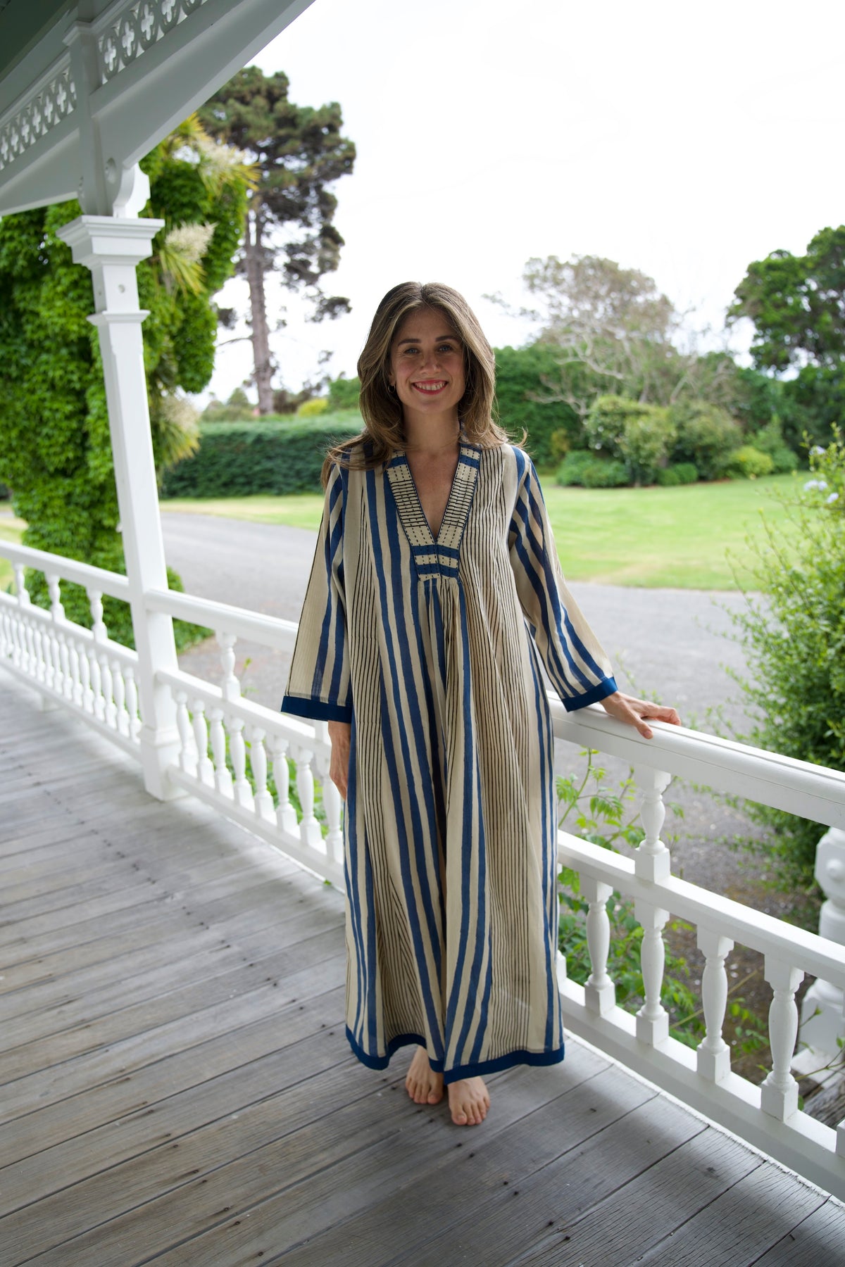 HARPER DRESS | BLUE | HAND BLOCK PRINT COTTON