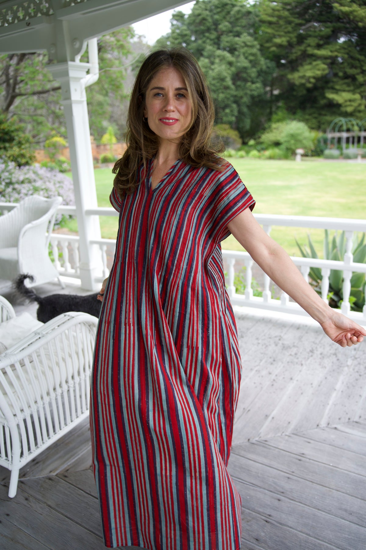 BILLIE DRESS | INDIGO RED | HAND BLOCK PRINT COTTON