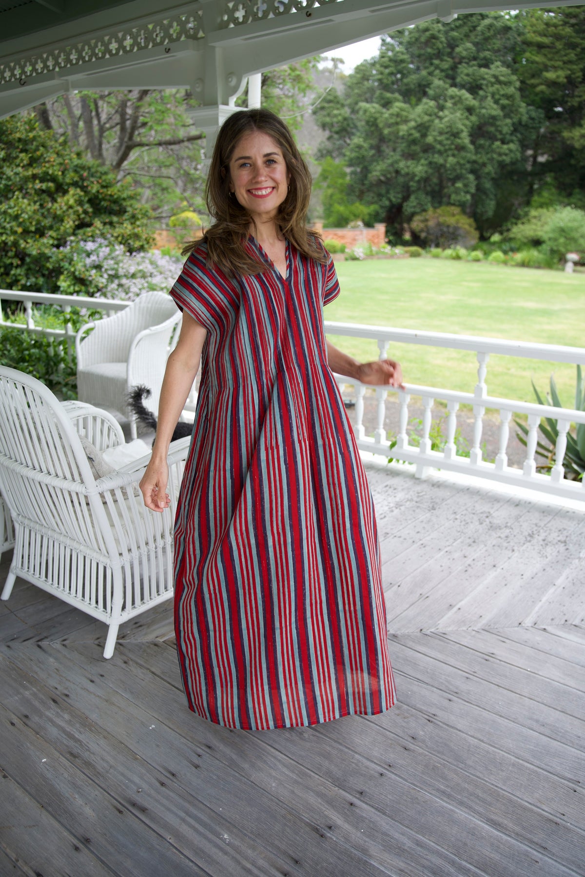 BILLIE DRESS | INDIGO RED | HAND BLOCK PRINT COTTON
