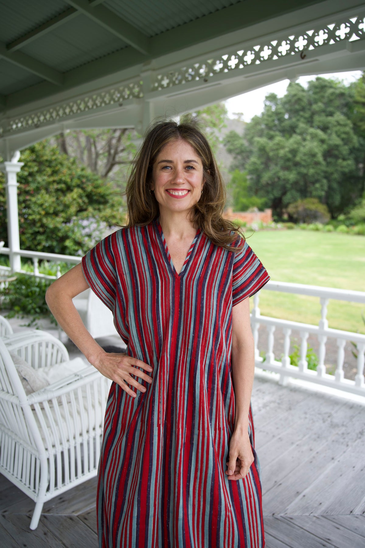 BILLIE DRESS | INDIGO RED | HAND BLOCK PRINT COTTON