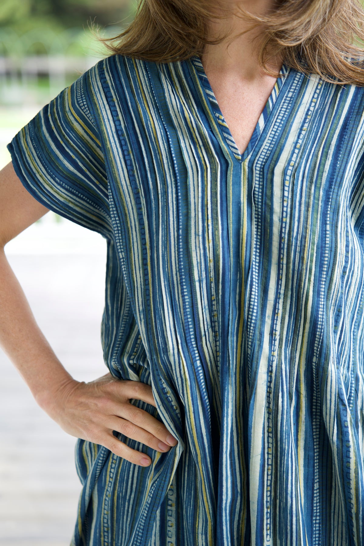 BILLIE DRESS | INDIGO YELLOW | HAND BLOCK PRINT COTTON