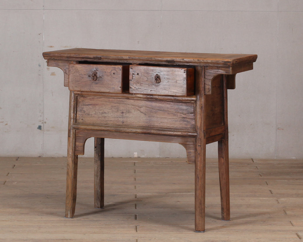 ANTIQUE CONSOLE TABLE w DRAWERS