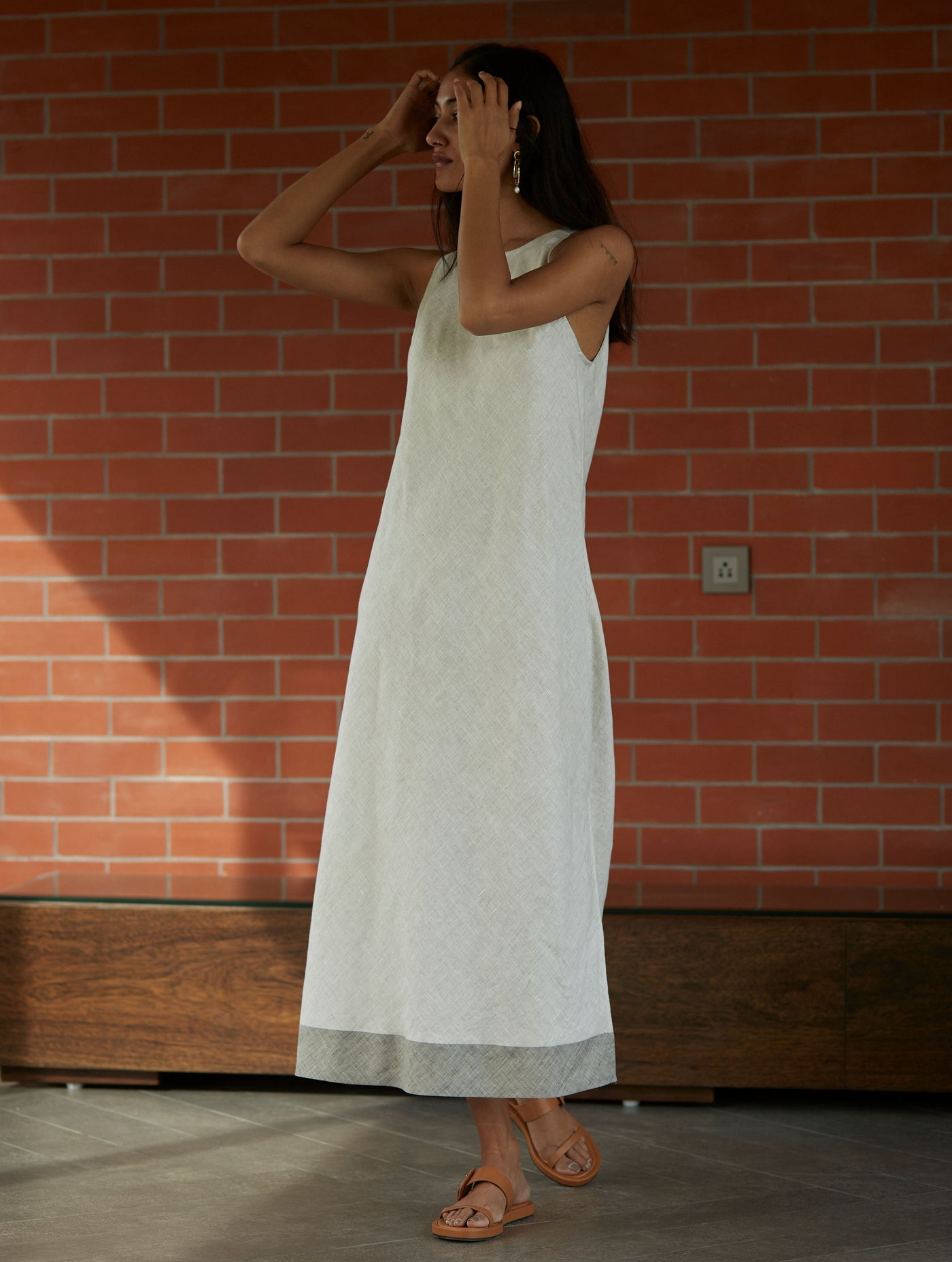 NIZA LINEN DRESS | OFF WHITE
