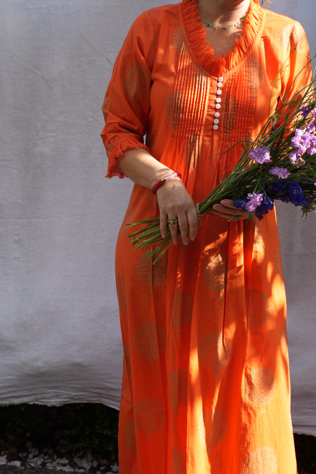 SIENNA COTTON DRESS | ORANGE GOLD