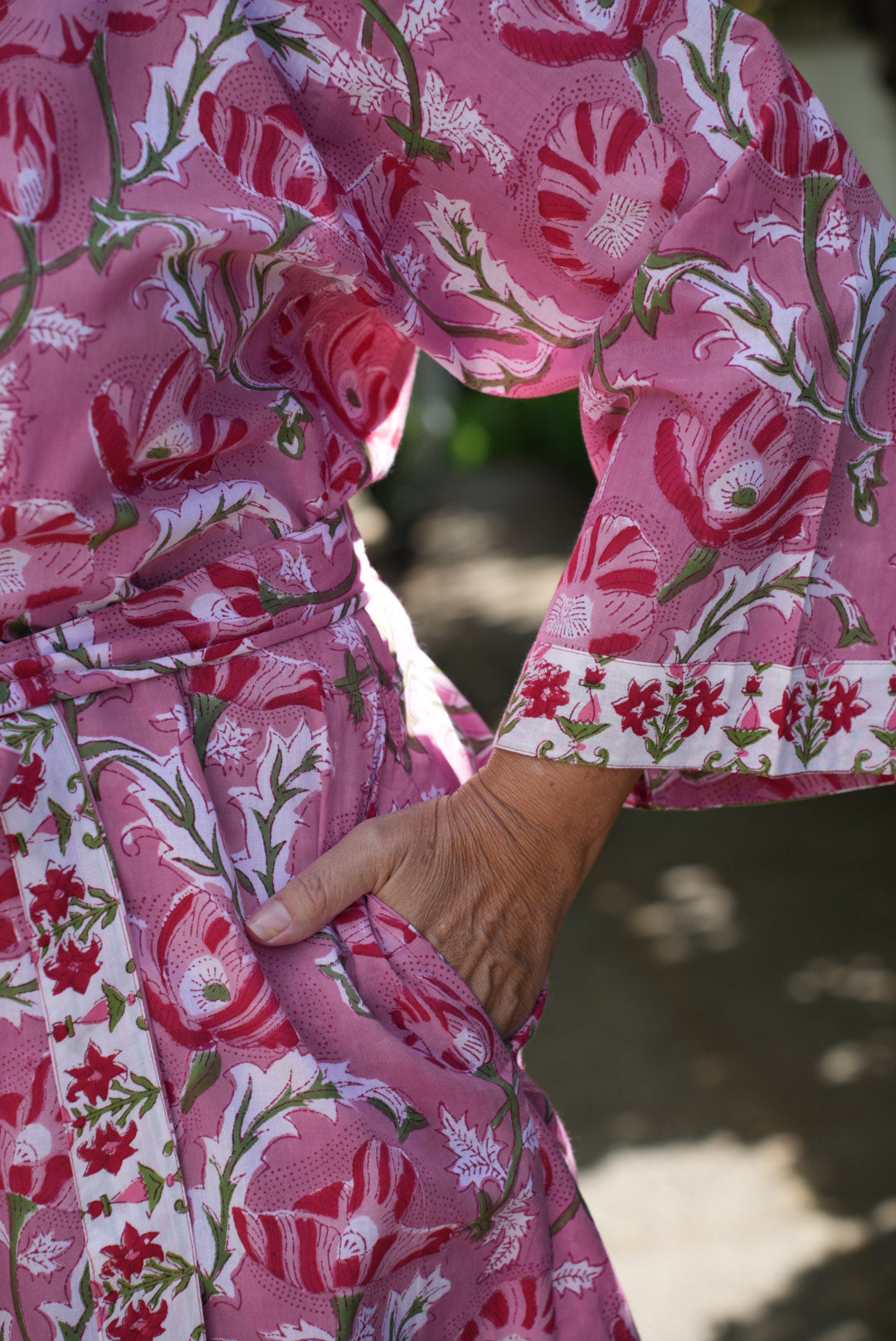 COTTON BLOCK PRINT KIMONO | POMEGRANATE BLOOM