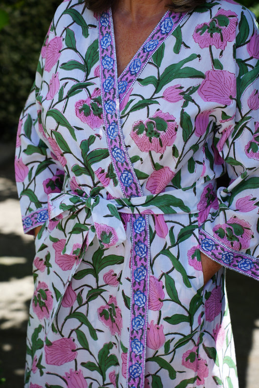 COTTON BLOCK PRINT KIMONO | LILY GARDEN