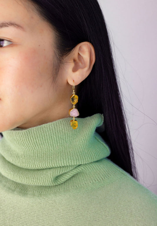 FREYA EARRINGS | CITRINE & ROSE