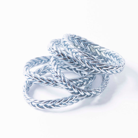 BUDDHIST BANGLE | BRAID | SILVER