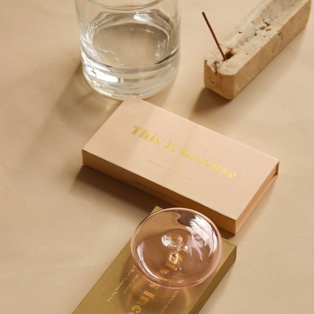 GENTLE HABITS | GLASS INCENSE HOLDER PINK