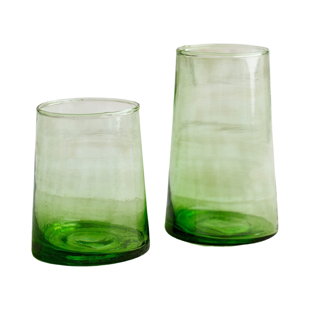 MOROCCAN BELDI GLASS / GREEN
