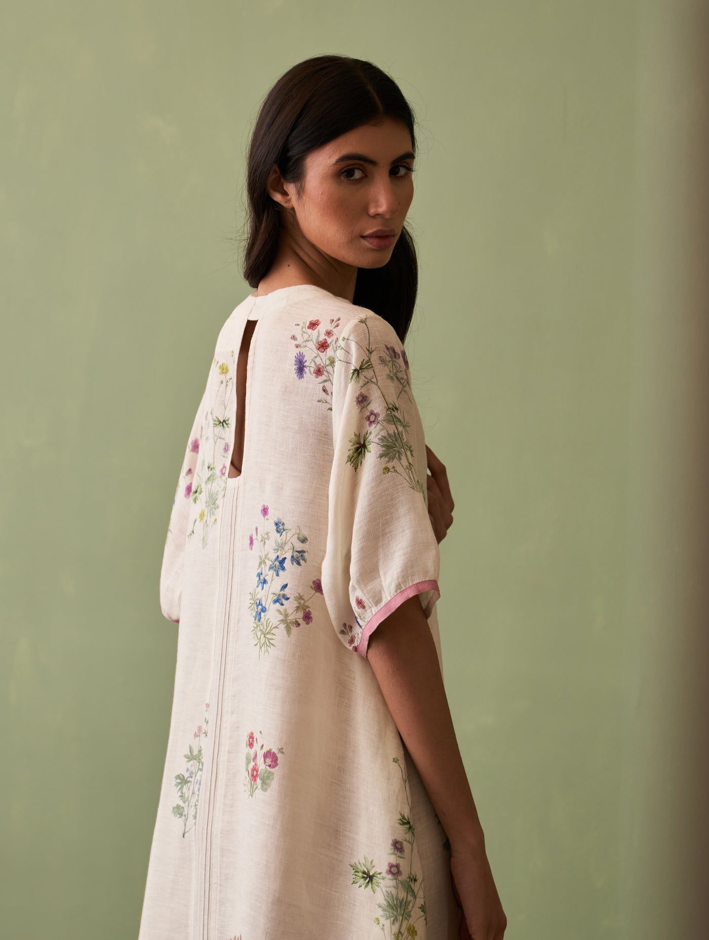 BOTANICAL LINEN DRESS