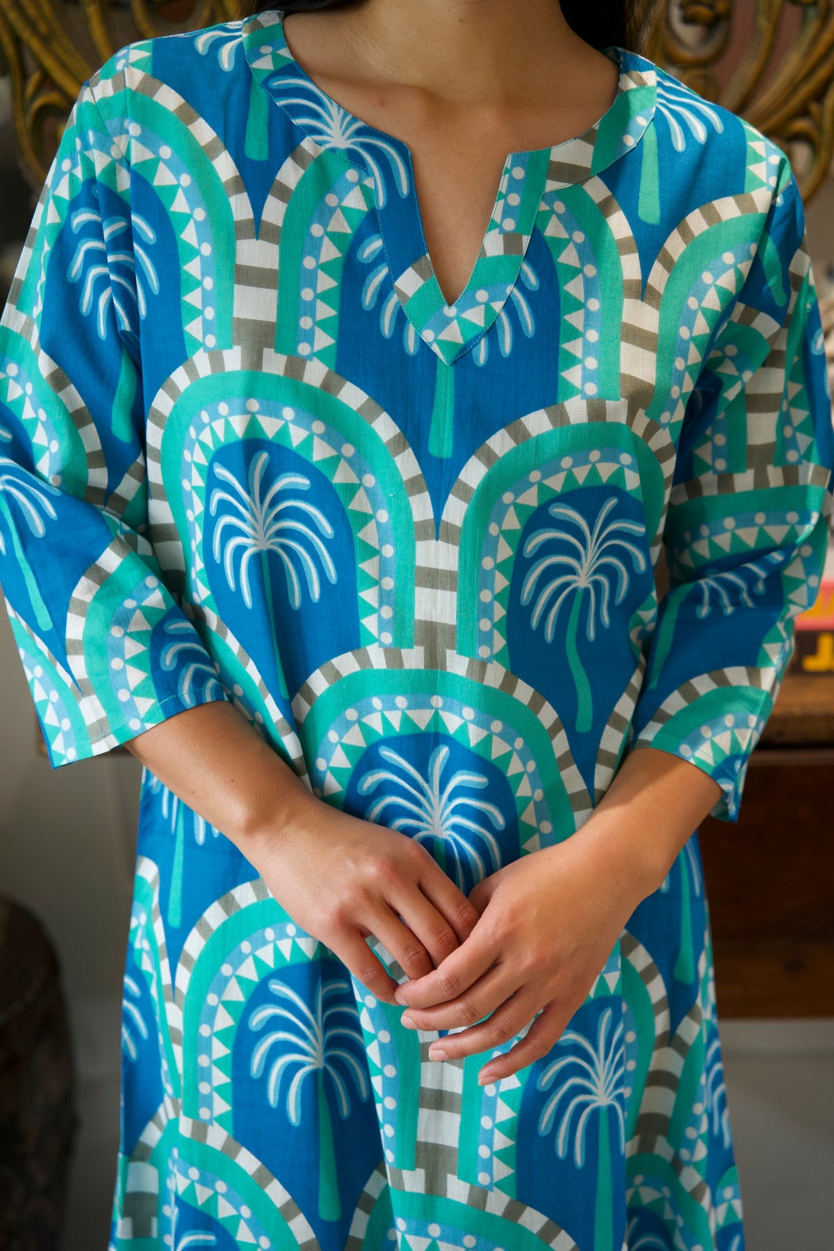NICKI DRESS | PALM BLUE
