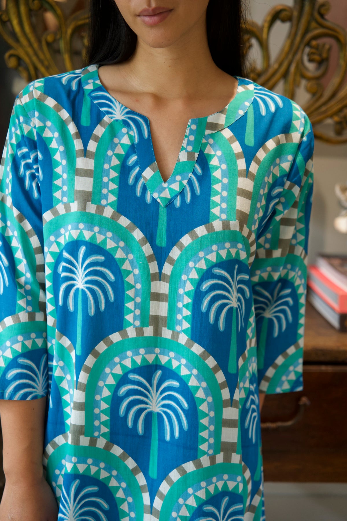 NICKI DRESS | PALM BLUE