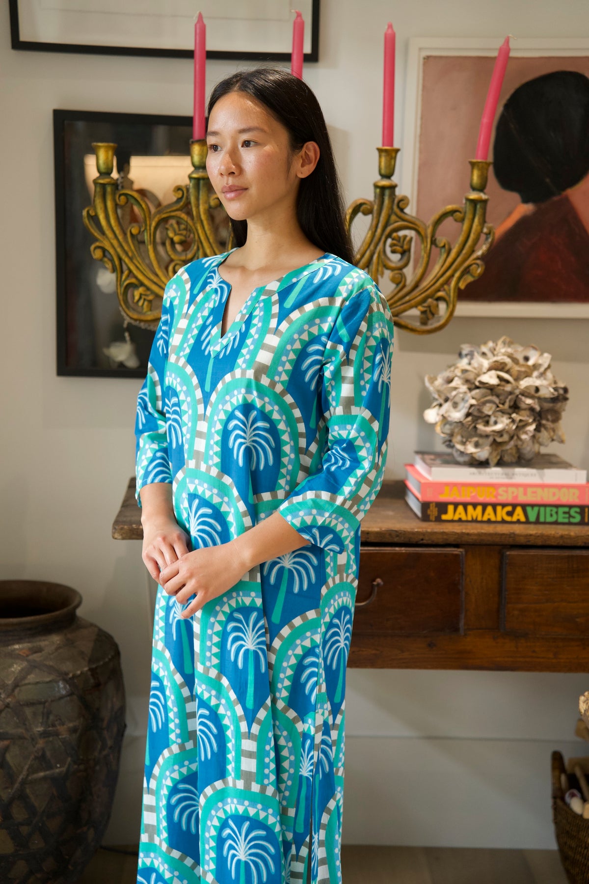 NICKI DRESS | PALM BLUE