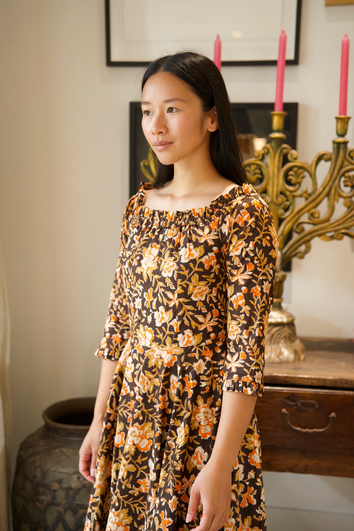 PALOMA DRESS | BROWN MARIGOLD