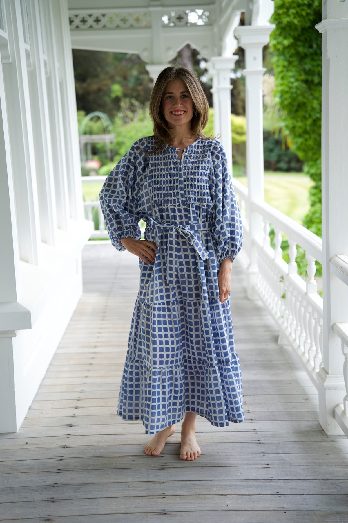 CHARLOTTE SMOCKED DRESS | BLUE CHECK