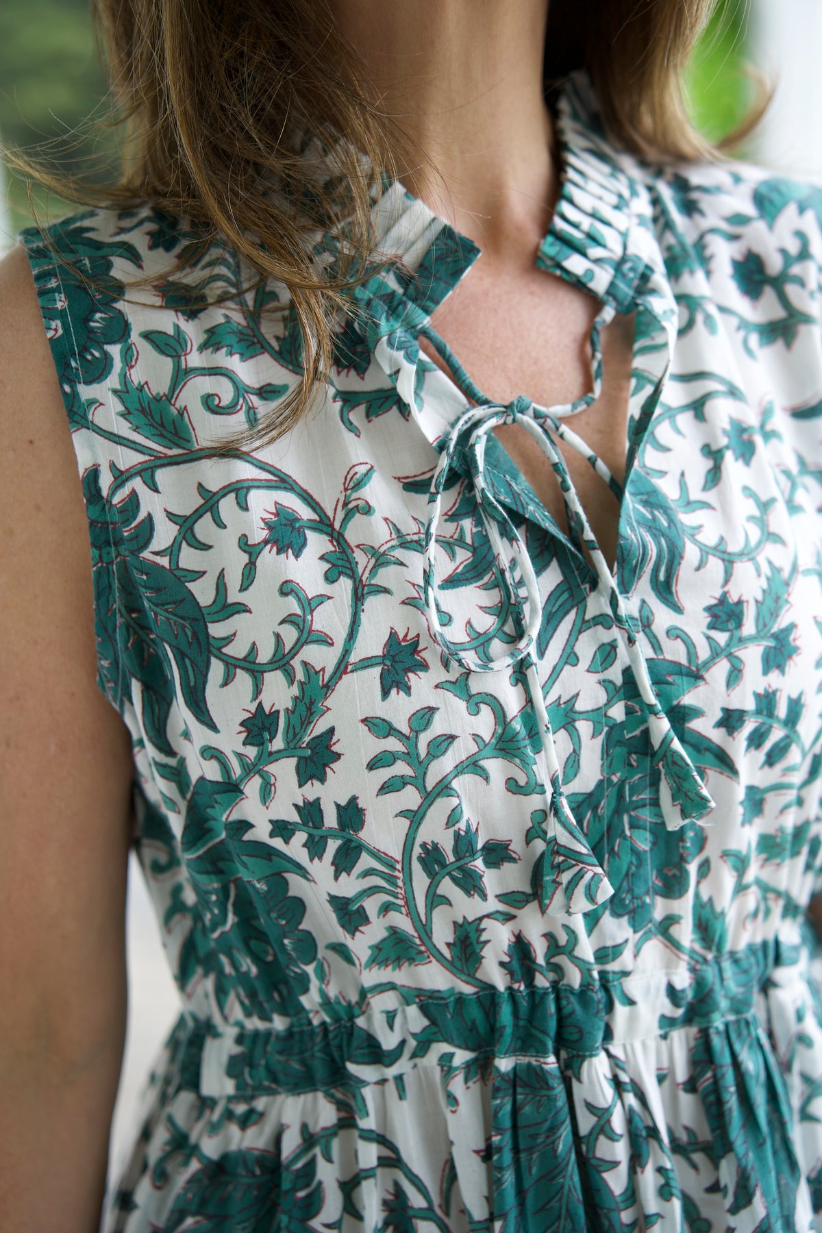 LUCIA DRESS | GREEN FLORAL | FREE SIZE