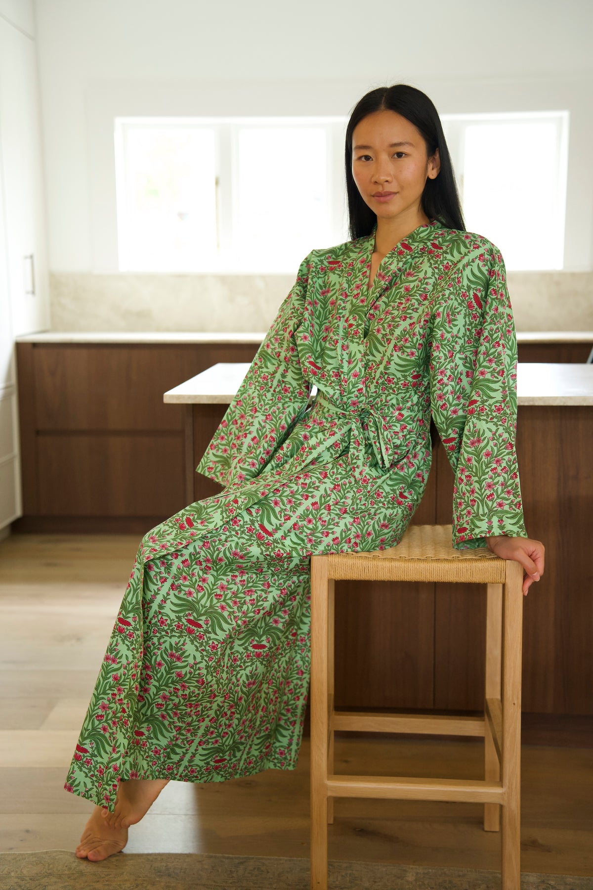 COTTON ROBE | PINK OLEANDER