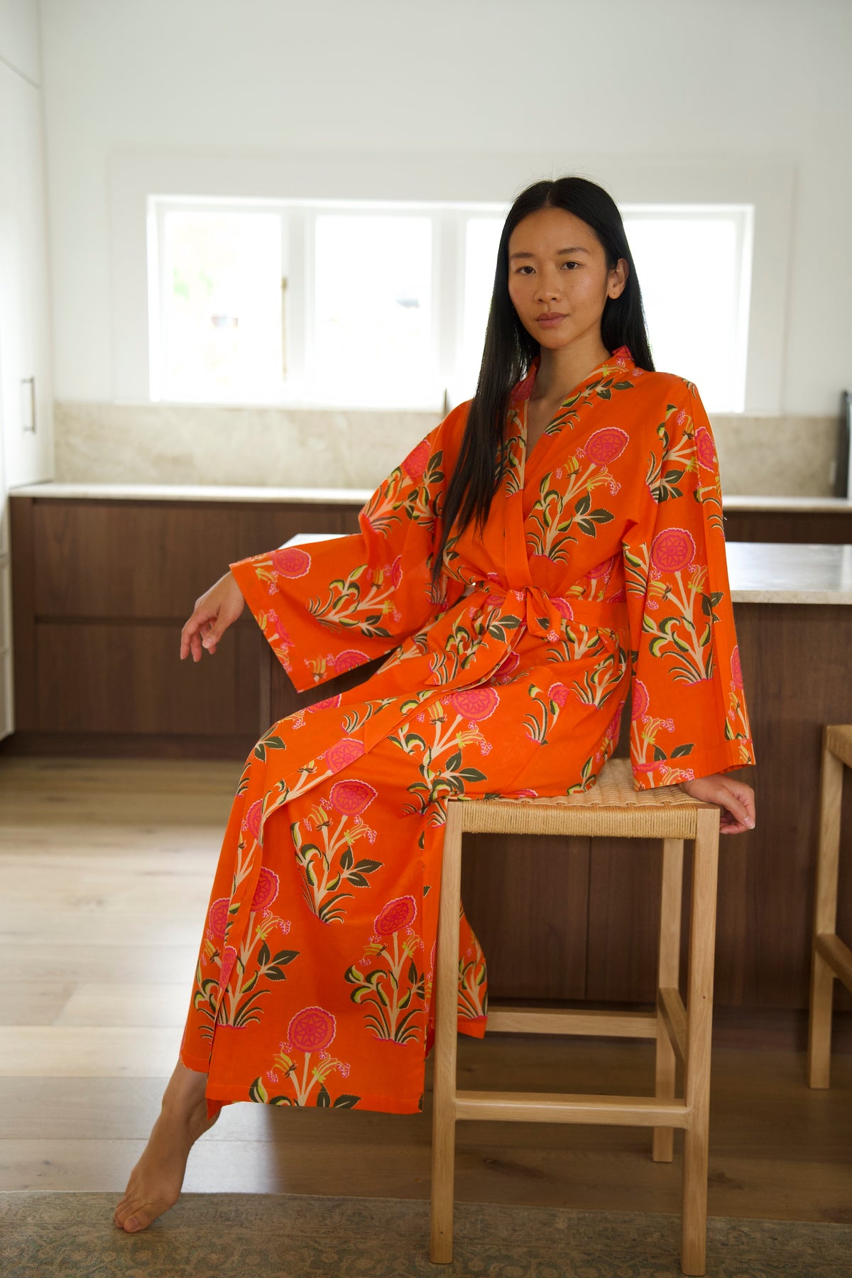 COTTON ROBE | POPPY ORANGE
