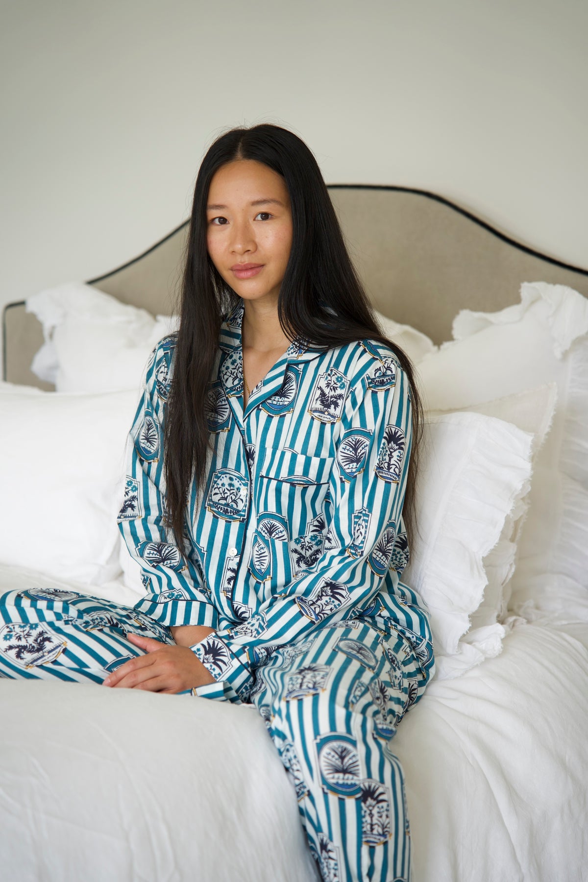 PYJAMAS | BLUE  PALM | LONG