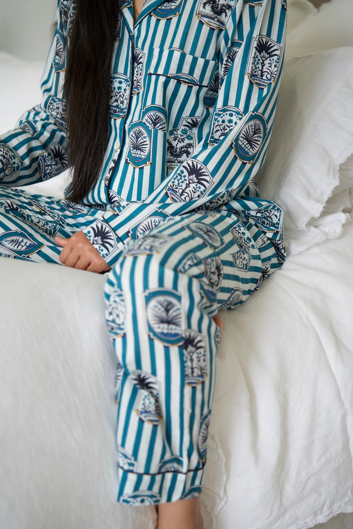 PYJAMAS | BLUE  PALM | LONG
