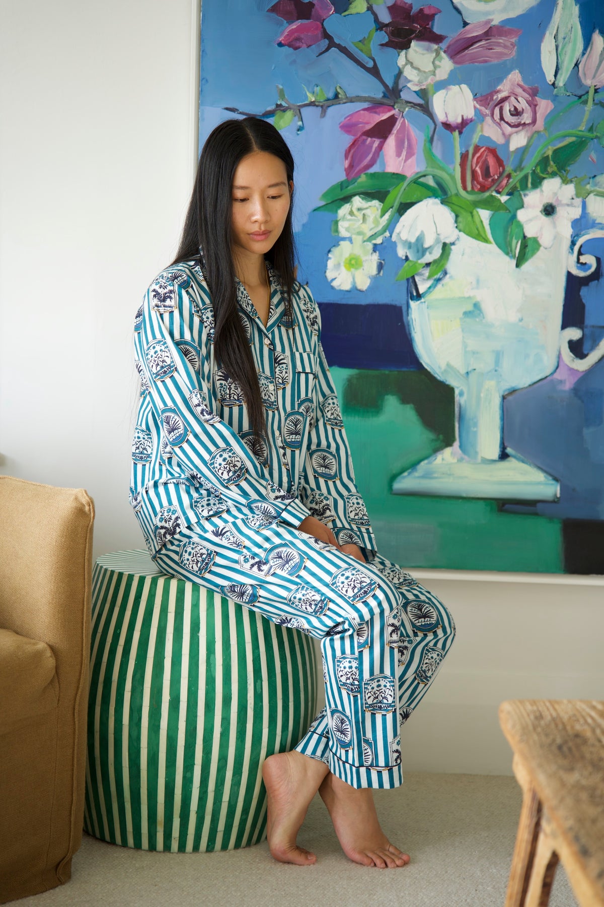 PYJAMAS | BLUE  PALM | LONG