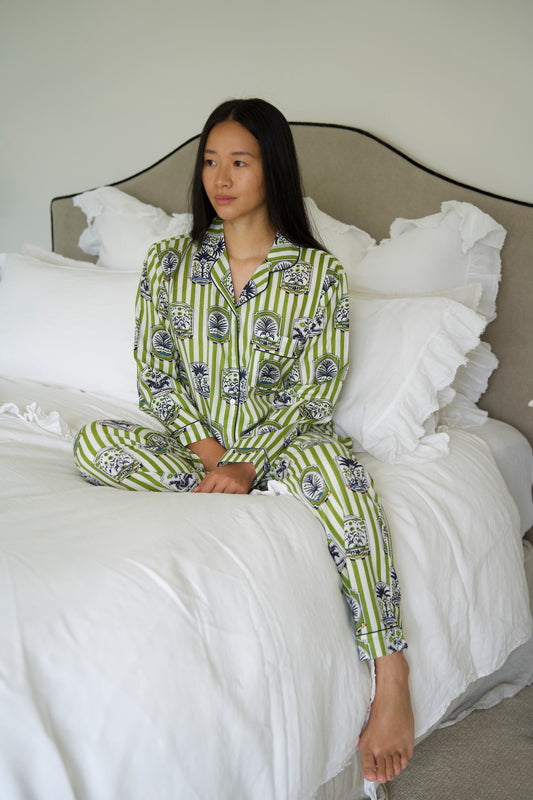 PYJAMAS | GREEN PALM | LONG
