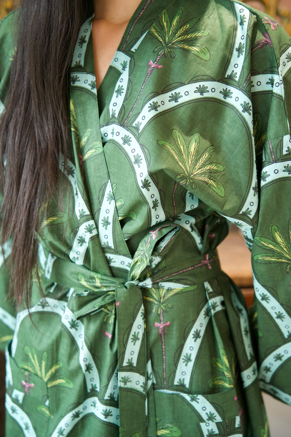 COTTON ROBE | PALM GREEN