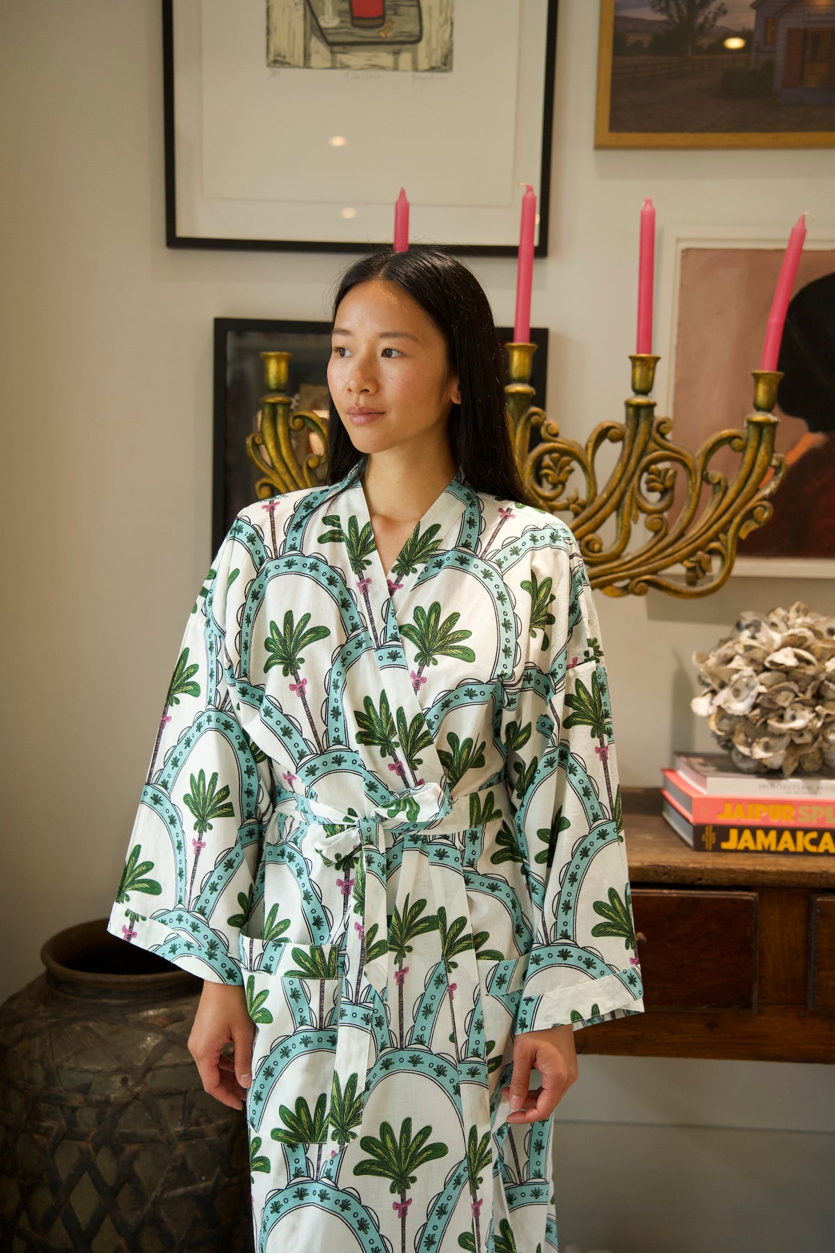 COTTON ROBE | PALM WHITE