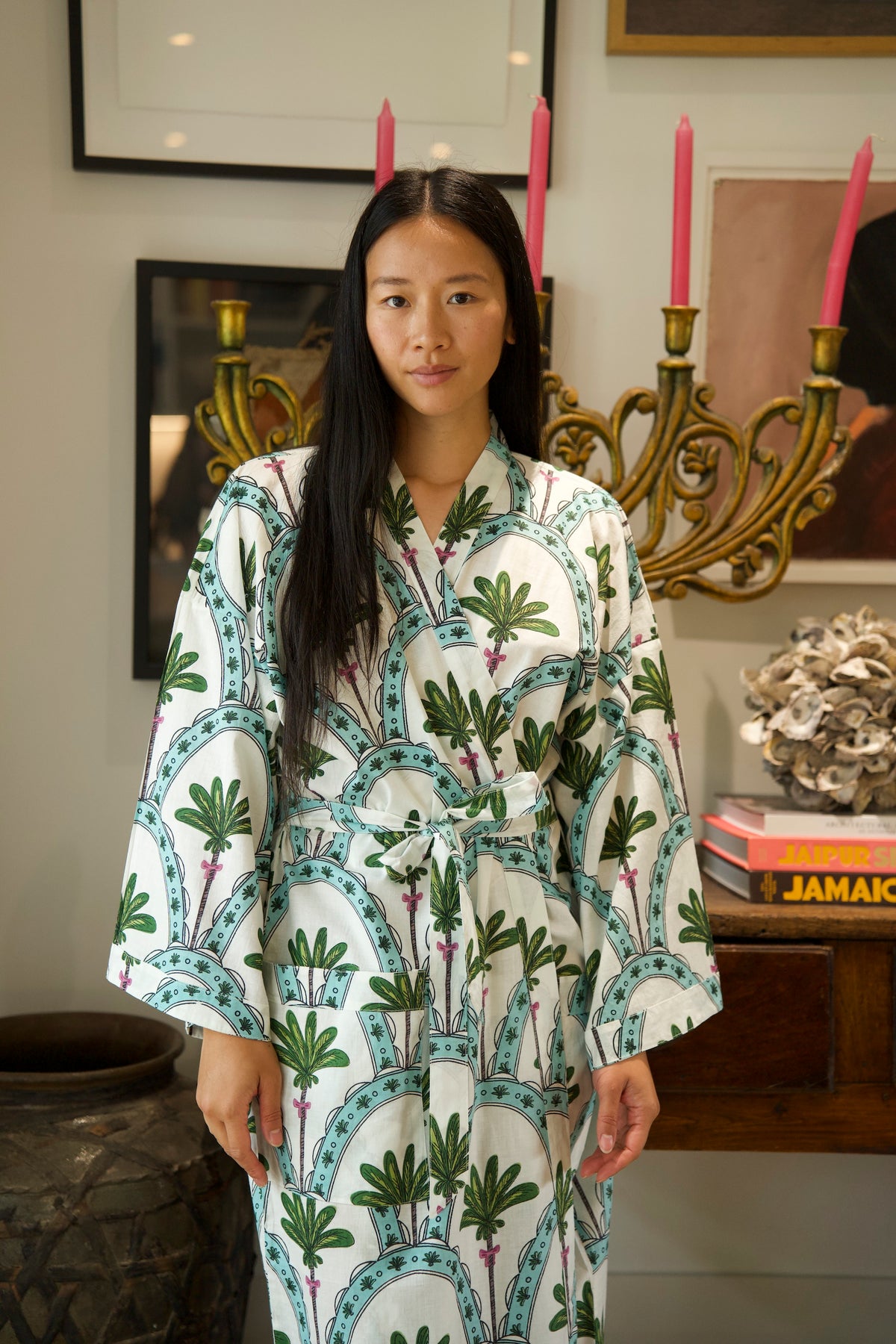 COTTON ROBE | PALM WHITE