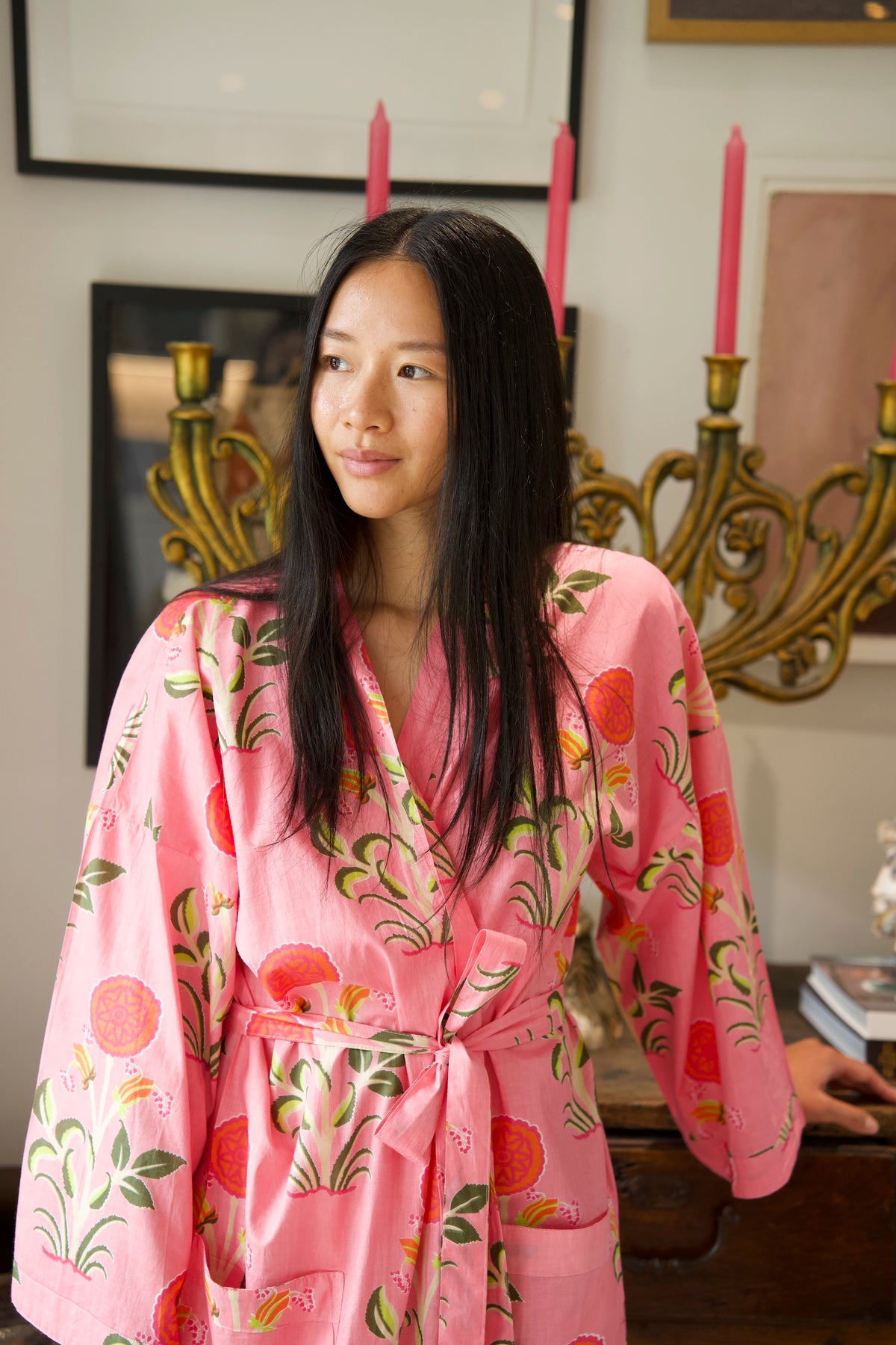 COTTON ROBE | POPPY PINK
