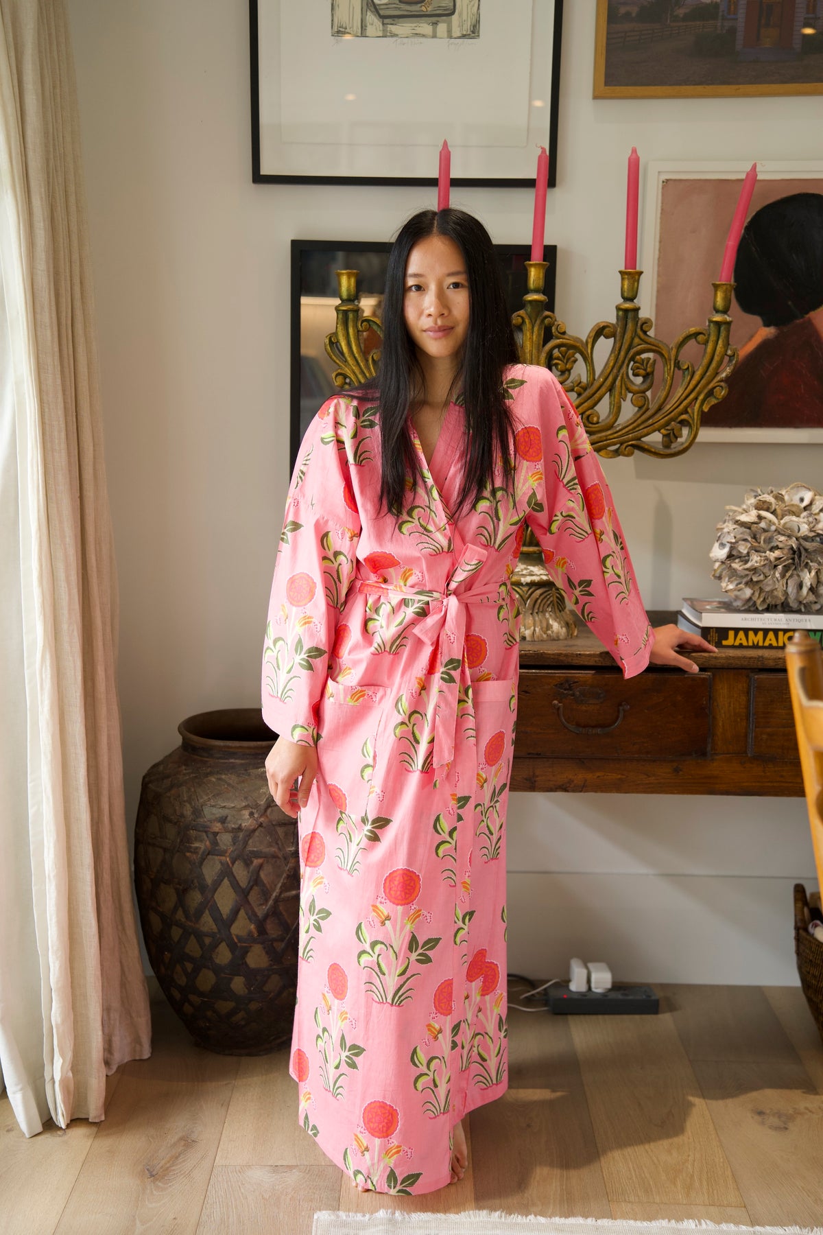 COTTON ROBE | POPPY PINK