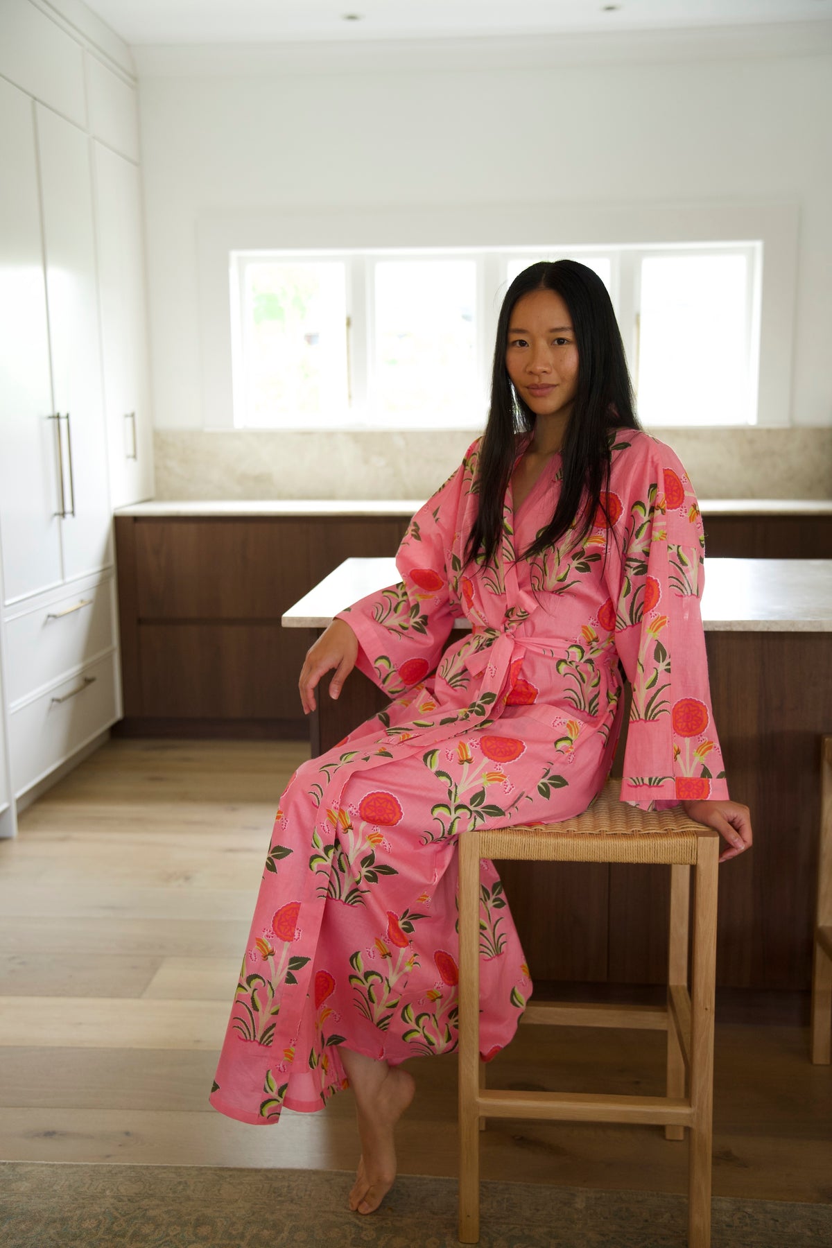 COTTON ROBE | POPPY PINK