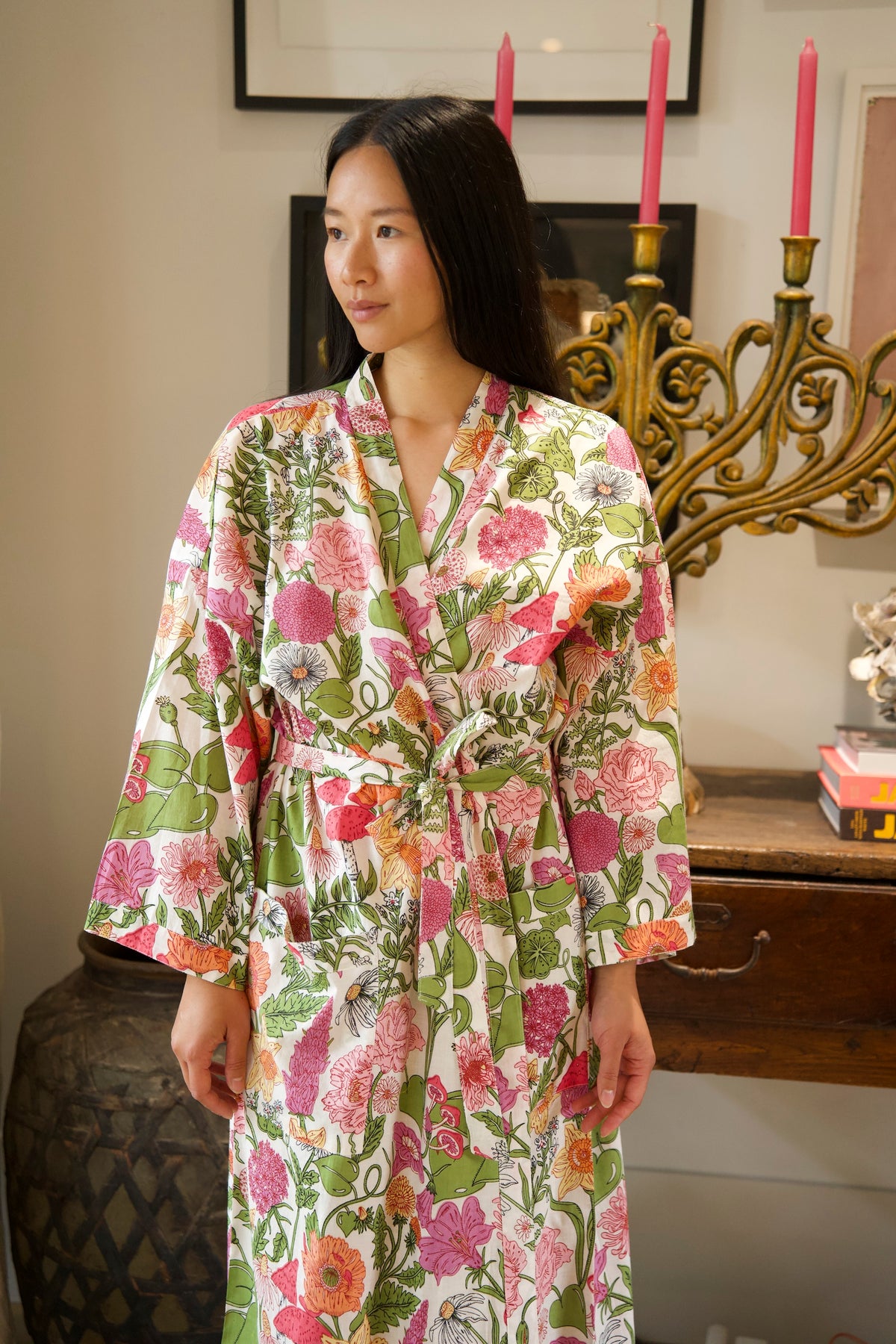 COTTON ROBE | FLORAL WHITE