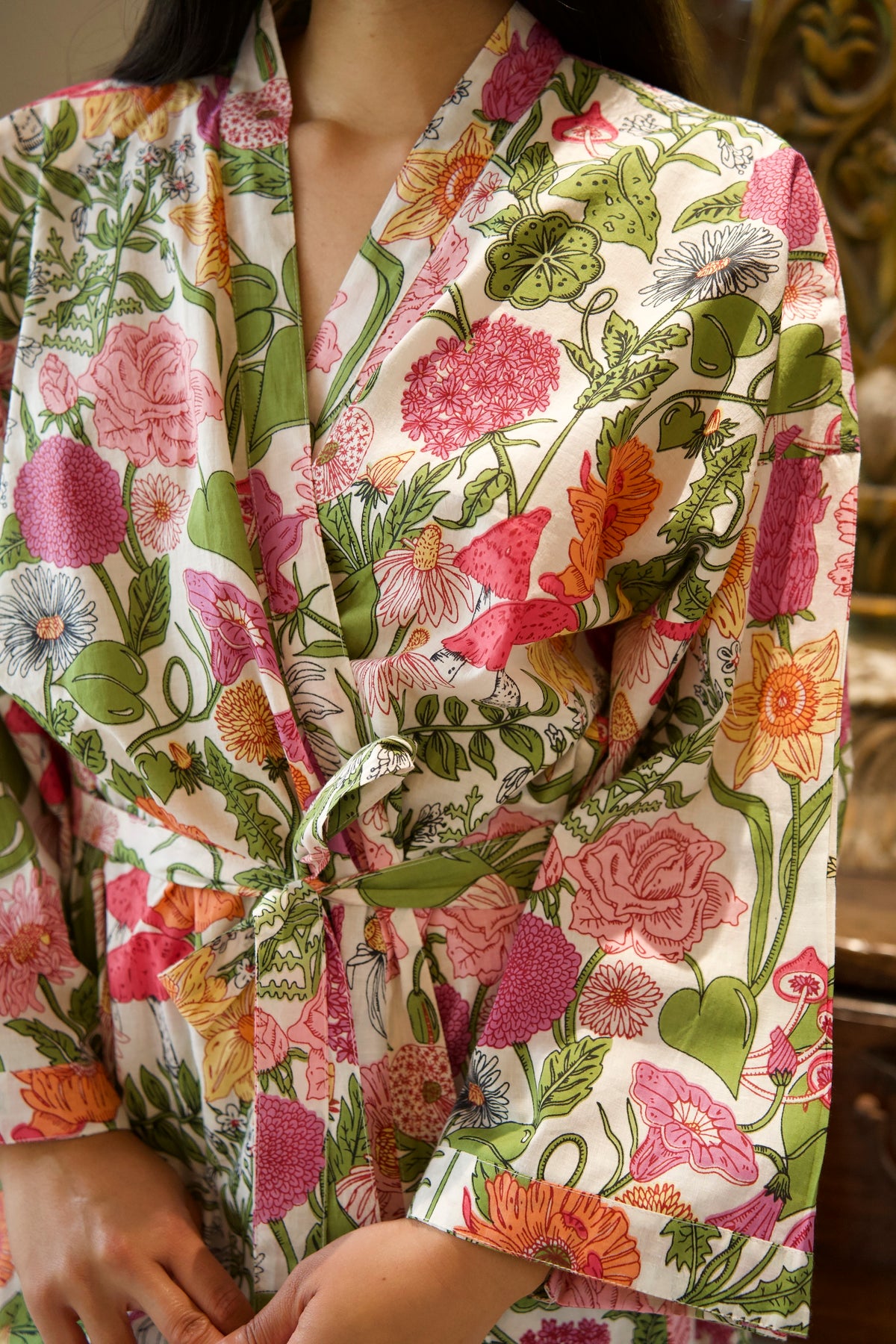 COTTON ROBE | FLORAL WHITE