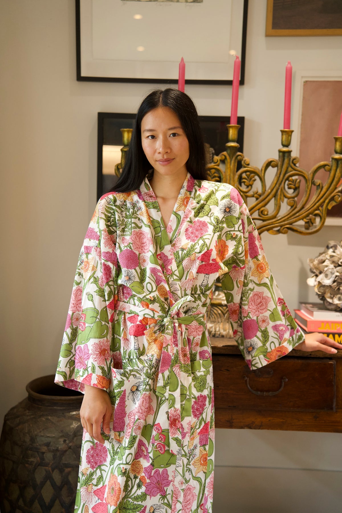 COTTON ROBE | FLORAL WHITE